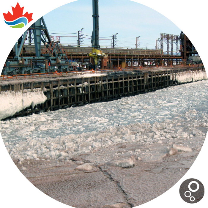 A commercial dock can still operate in winter with the deicing system